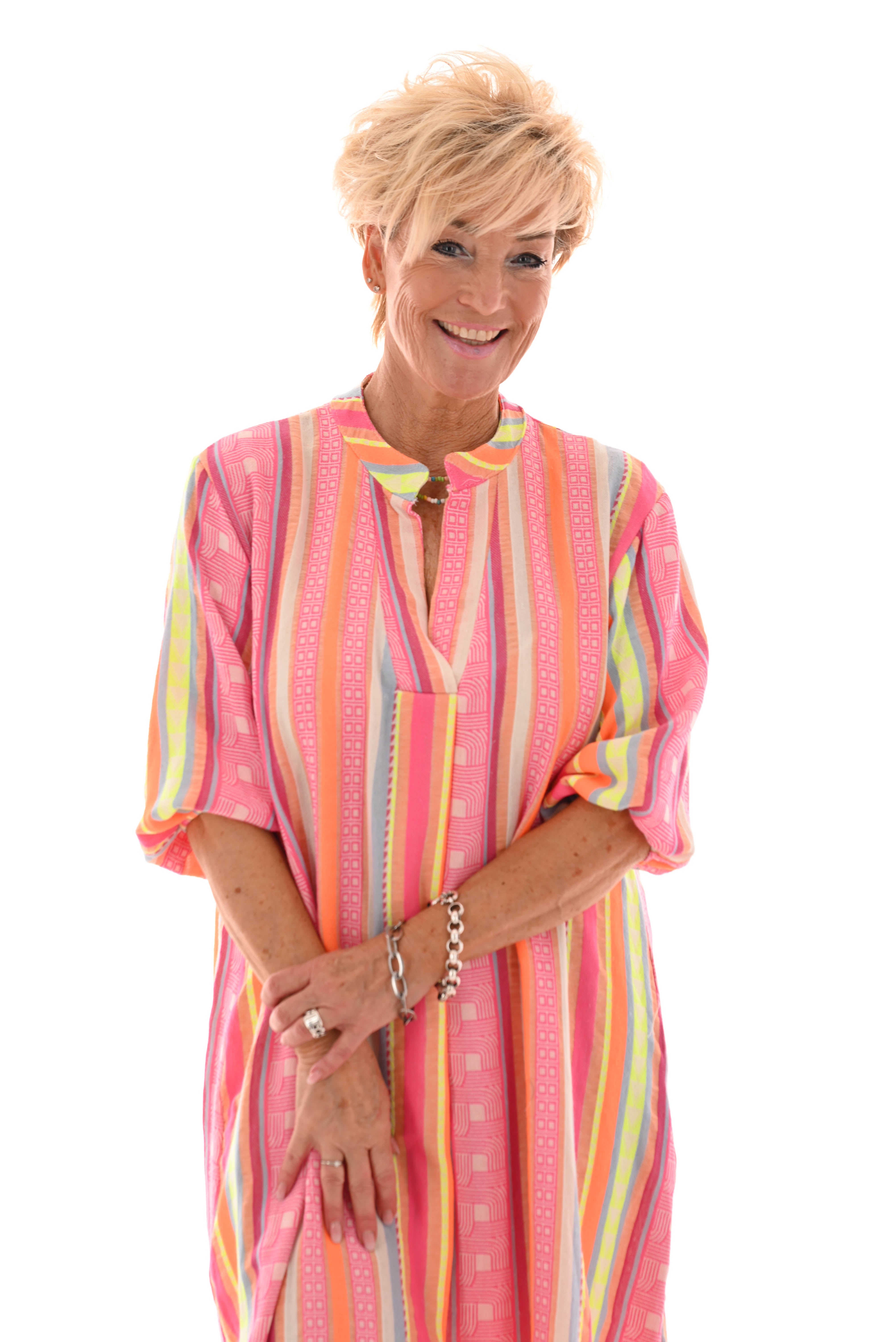 Jurk Aztec roze/oranje