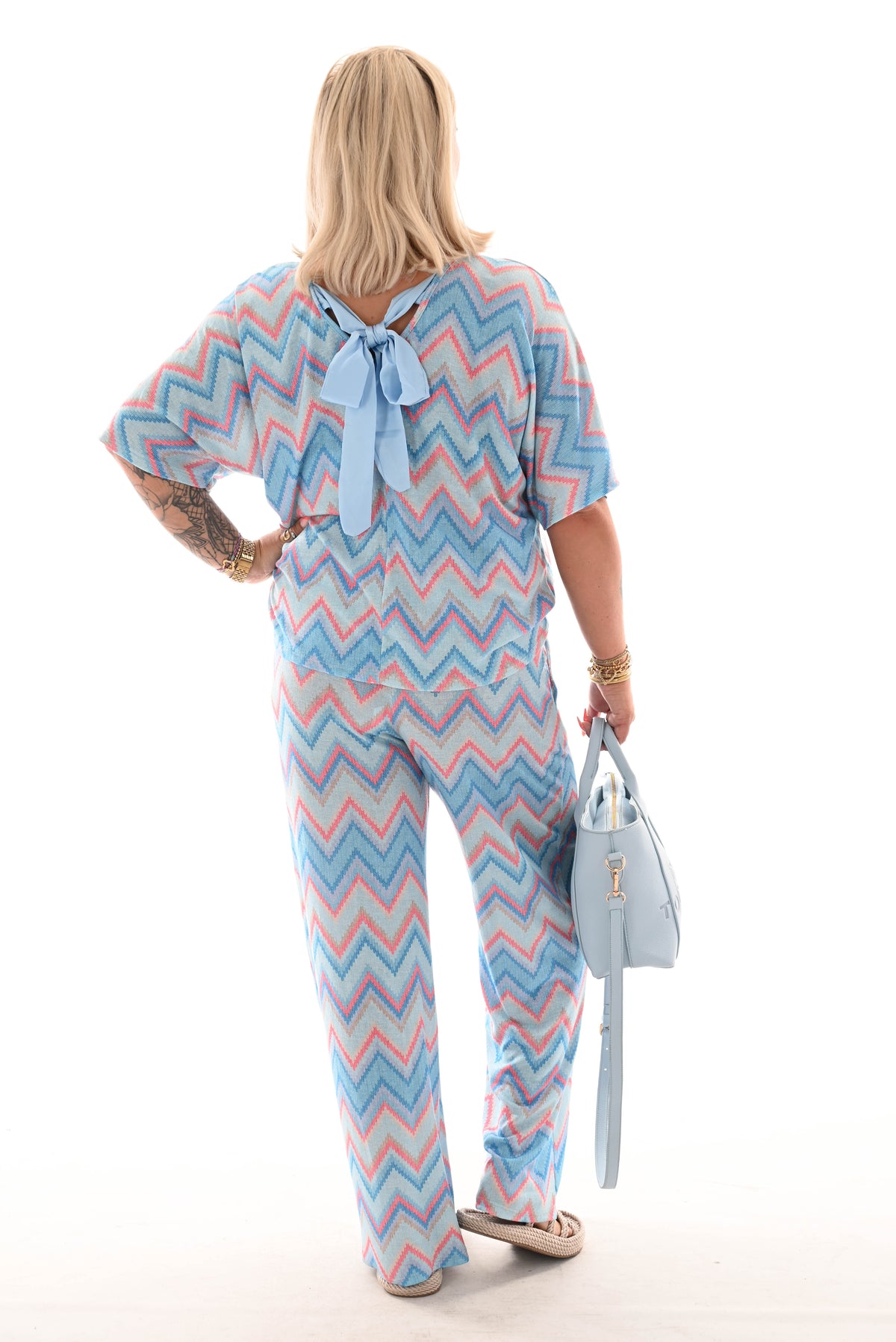 Tweedelig set zigzag blauw