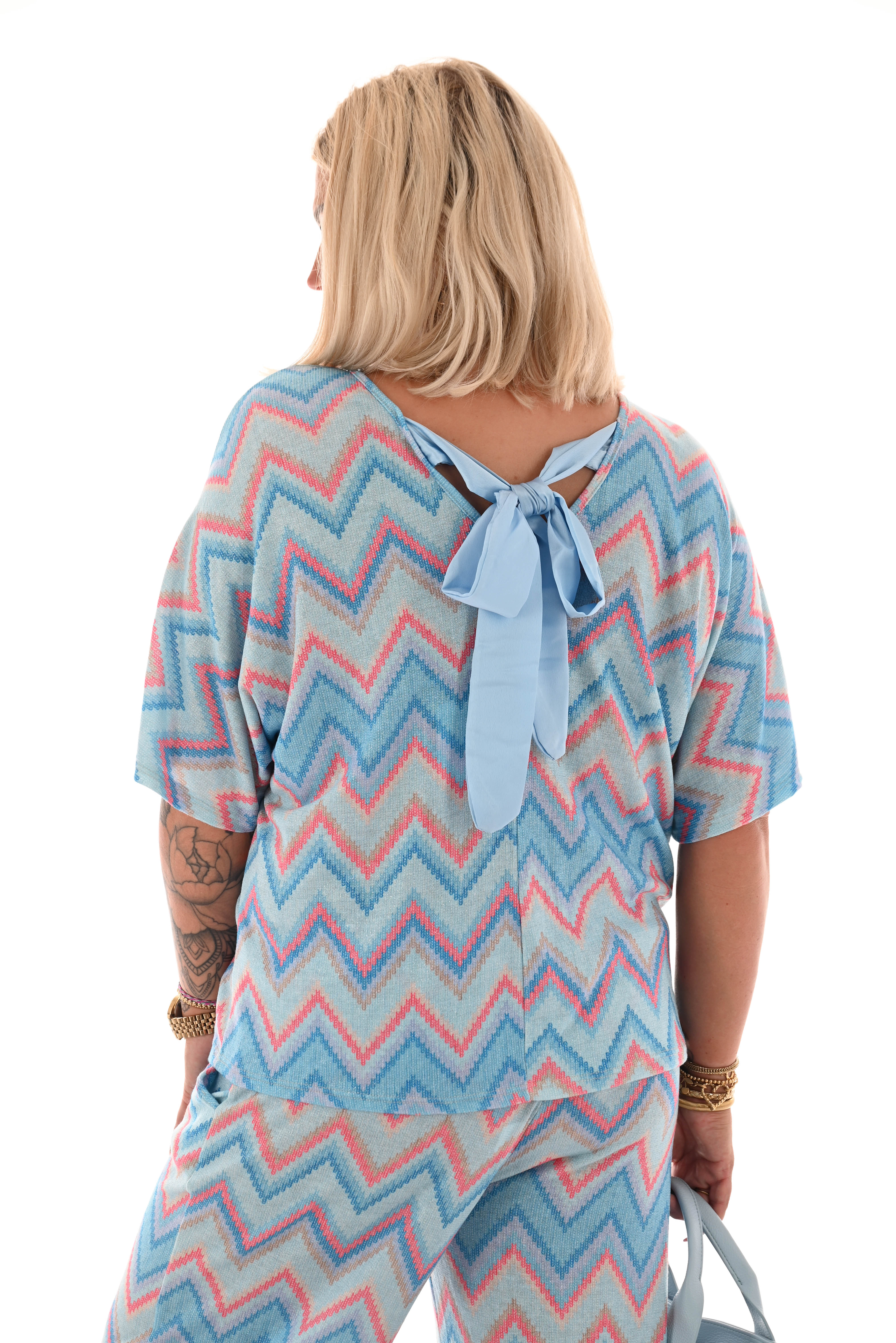 Tweedelig set zigzag blauw