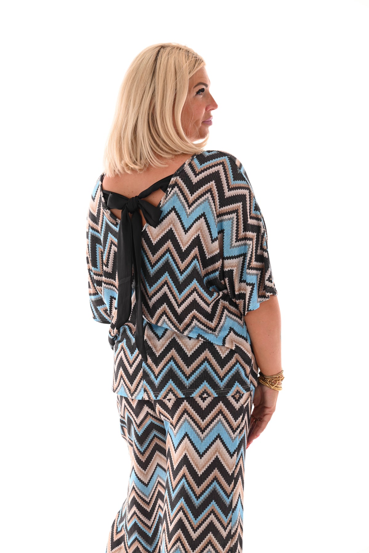 Tweedelig set zigzag zwart