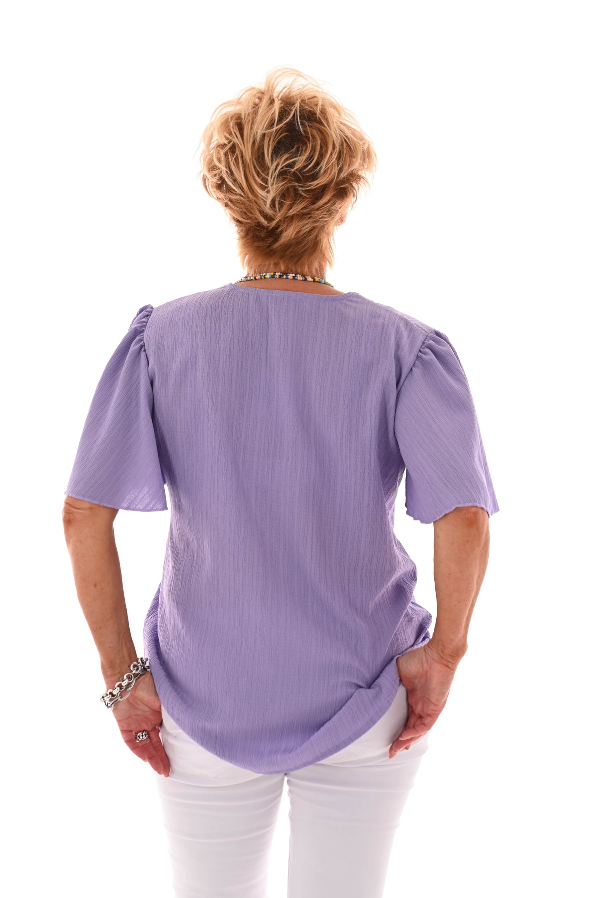 Top v-hals textuur paars