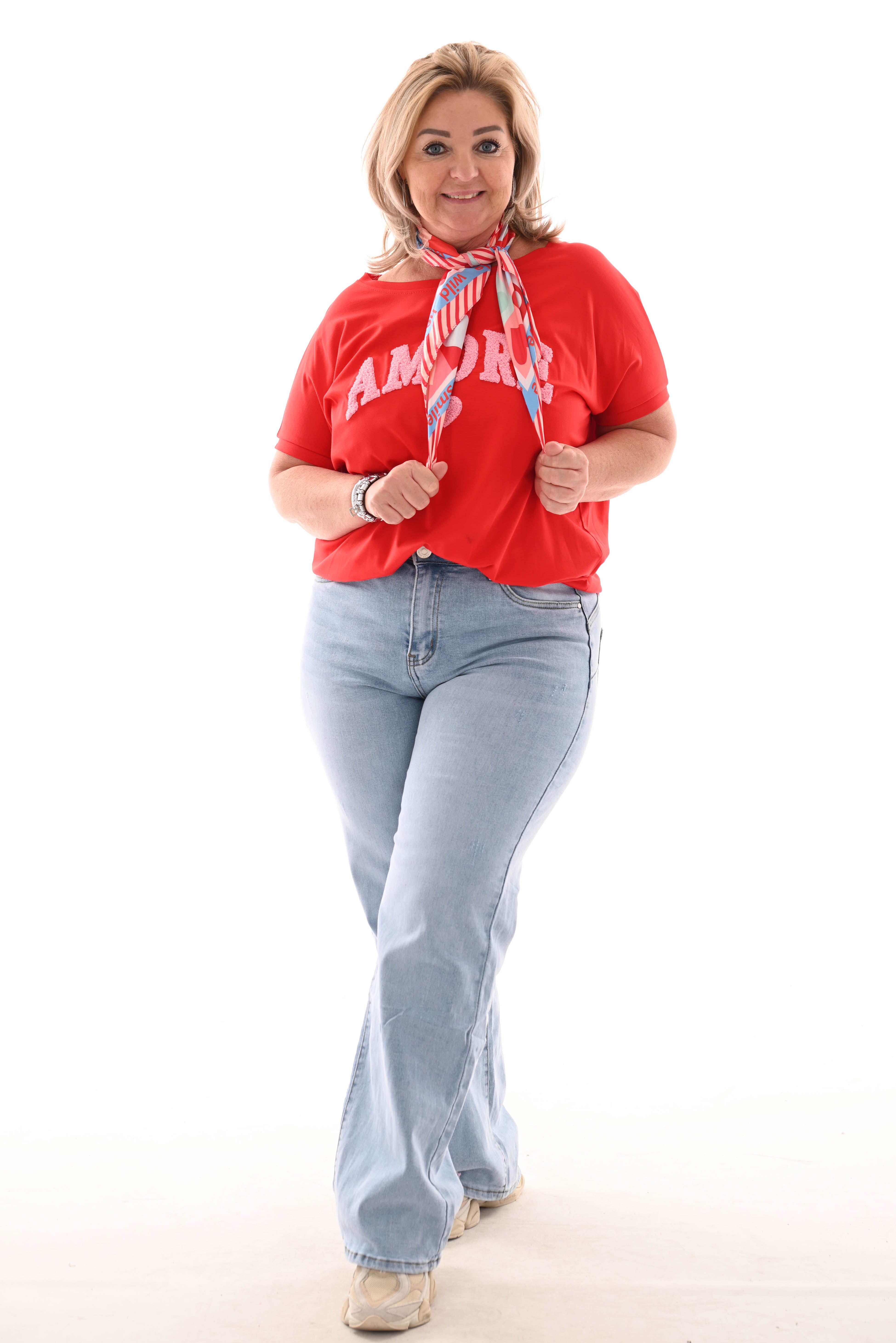 T-shirt teddy amour rood