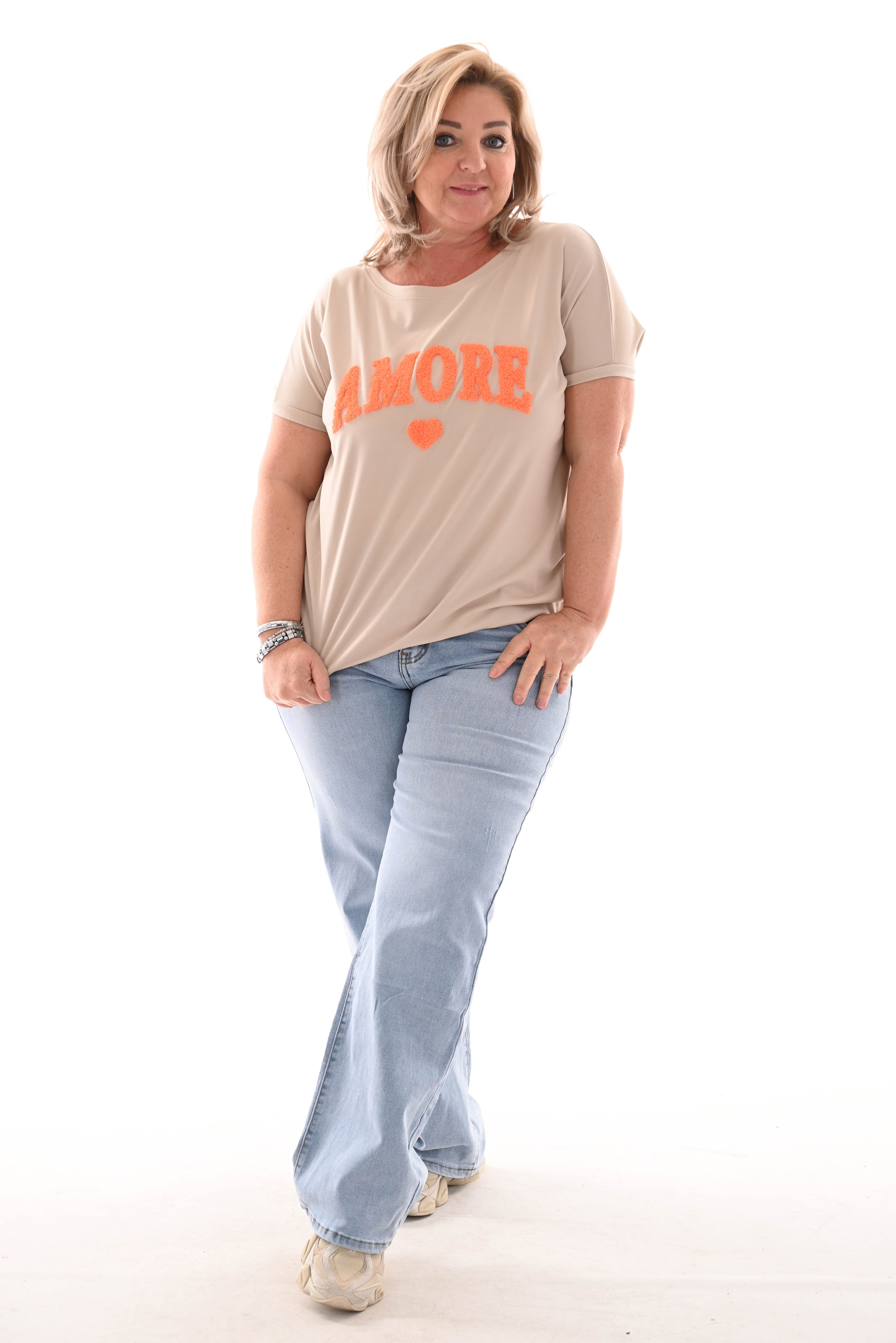 T-shirt teddy amour beige