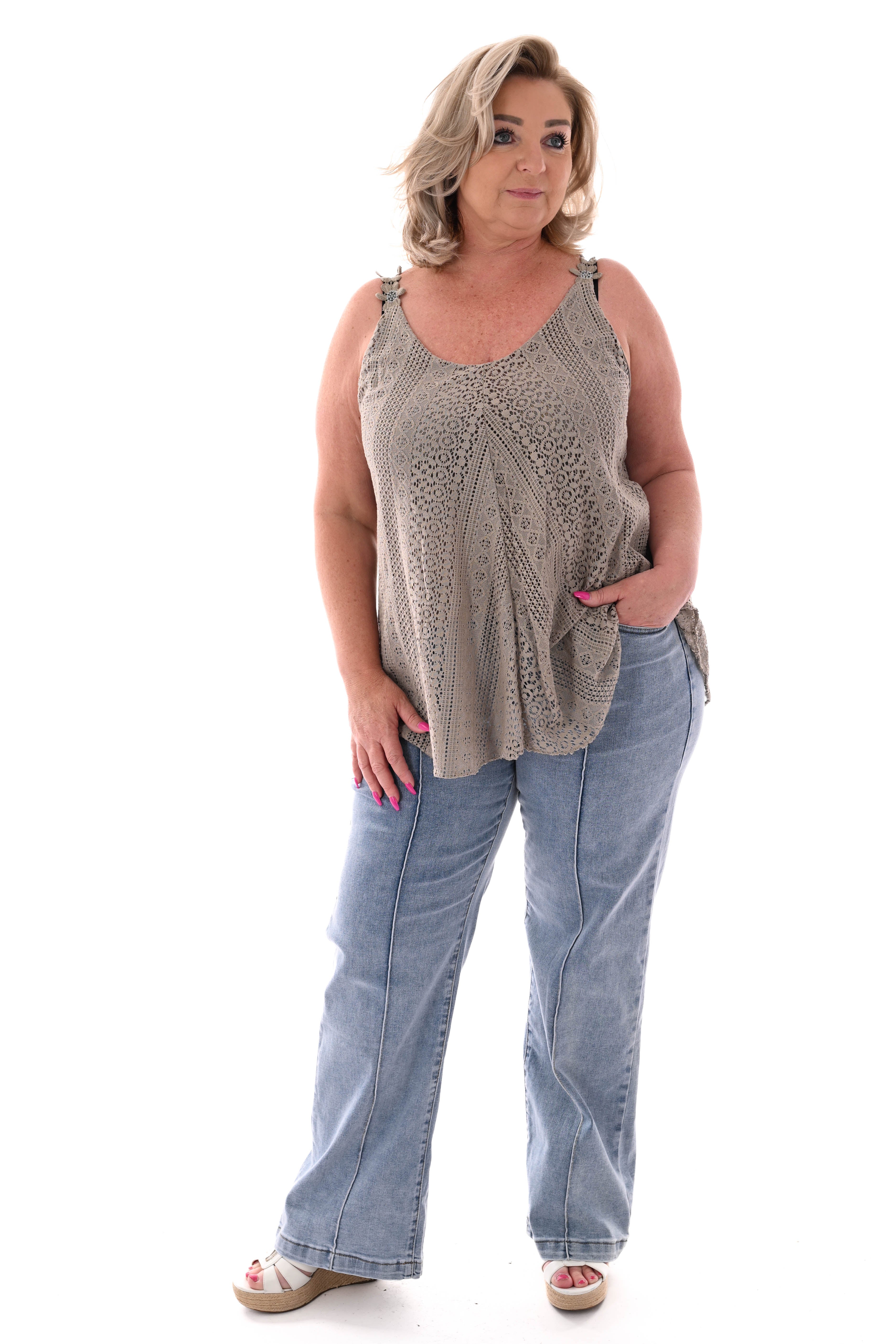 Broderie hemdje taupe