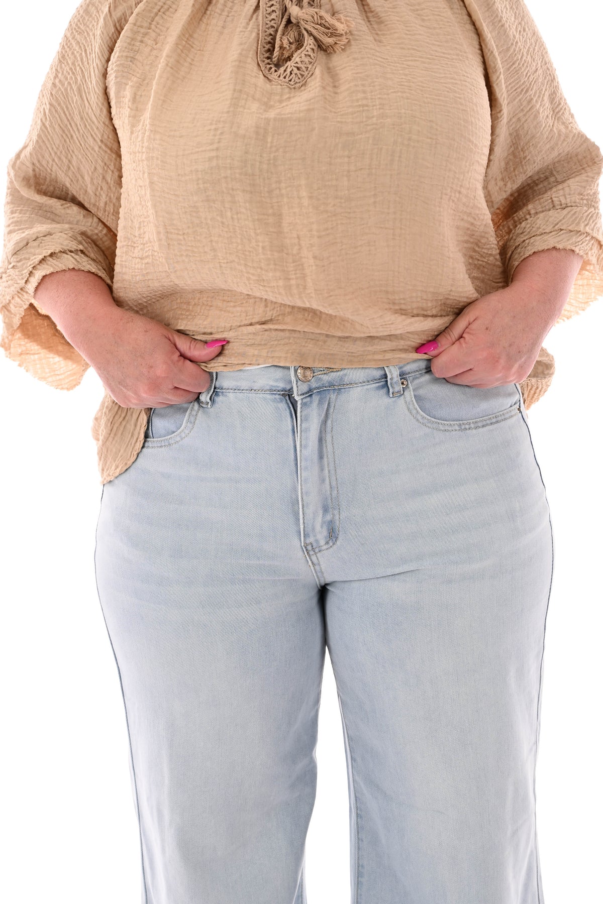 Monday jeans flair high waist lichtblauw