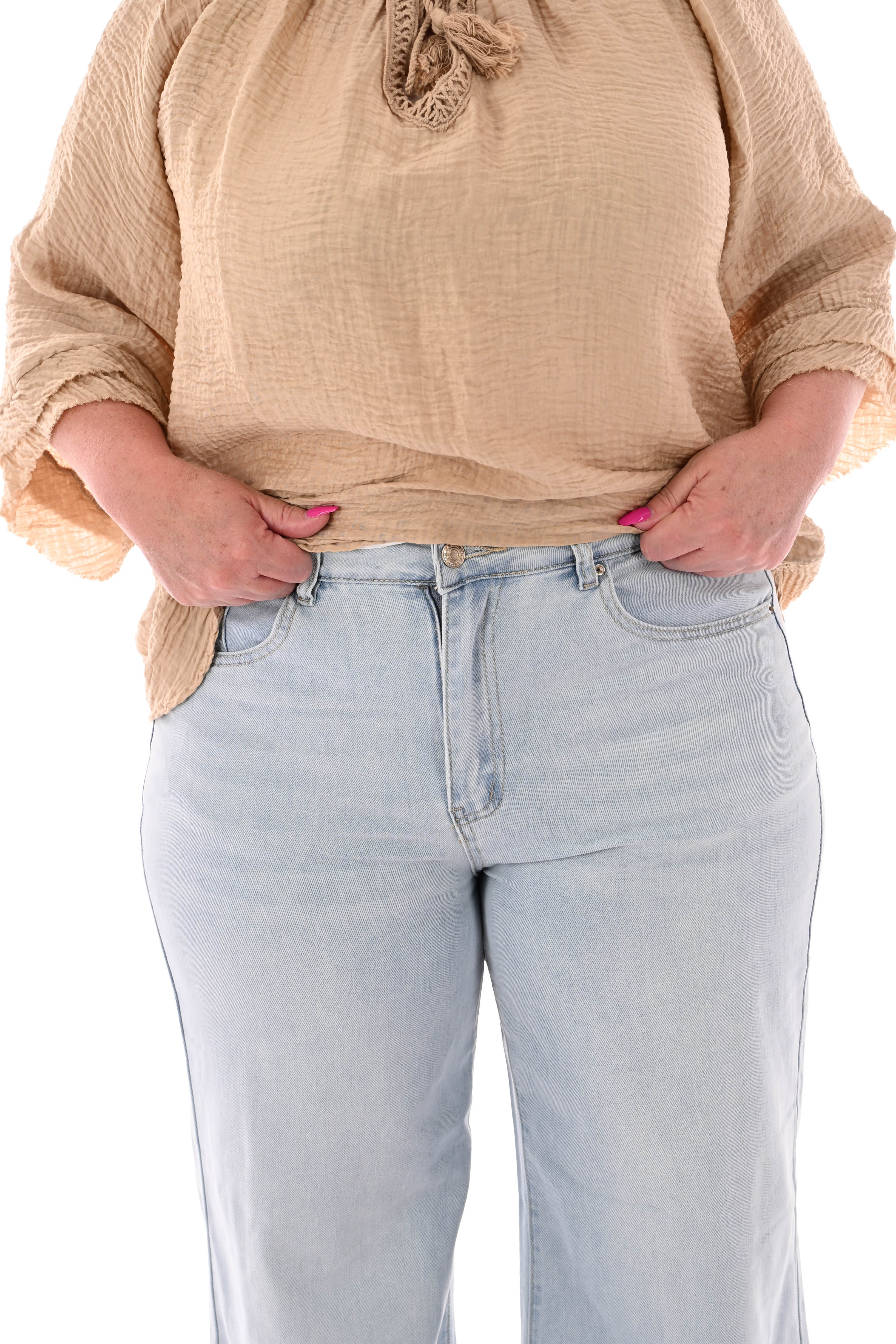 Monday jeans flair high waist lichtblauw