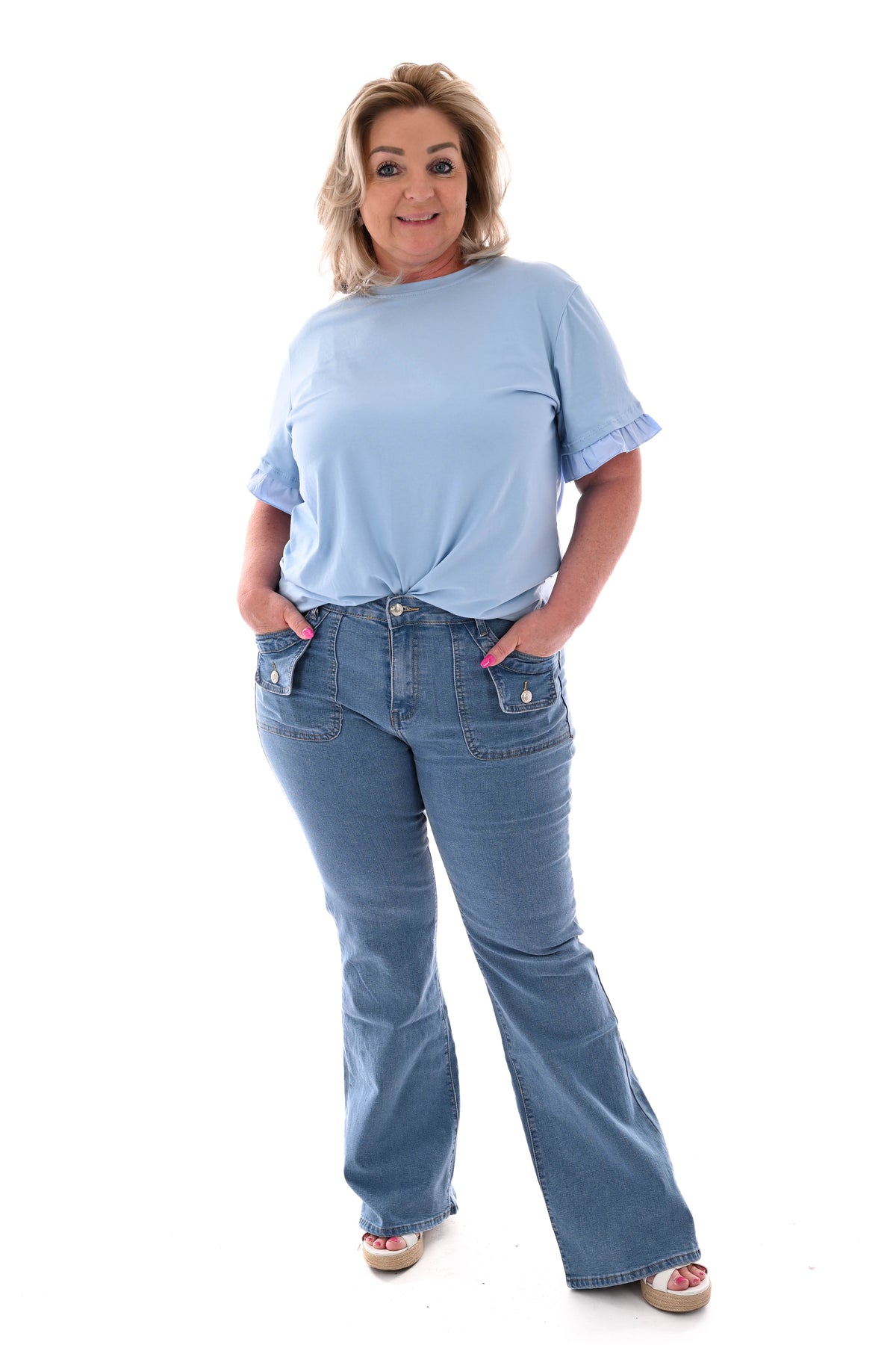 BS jeans flare middenblauw