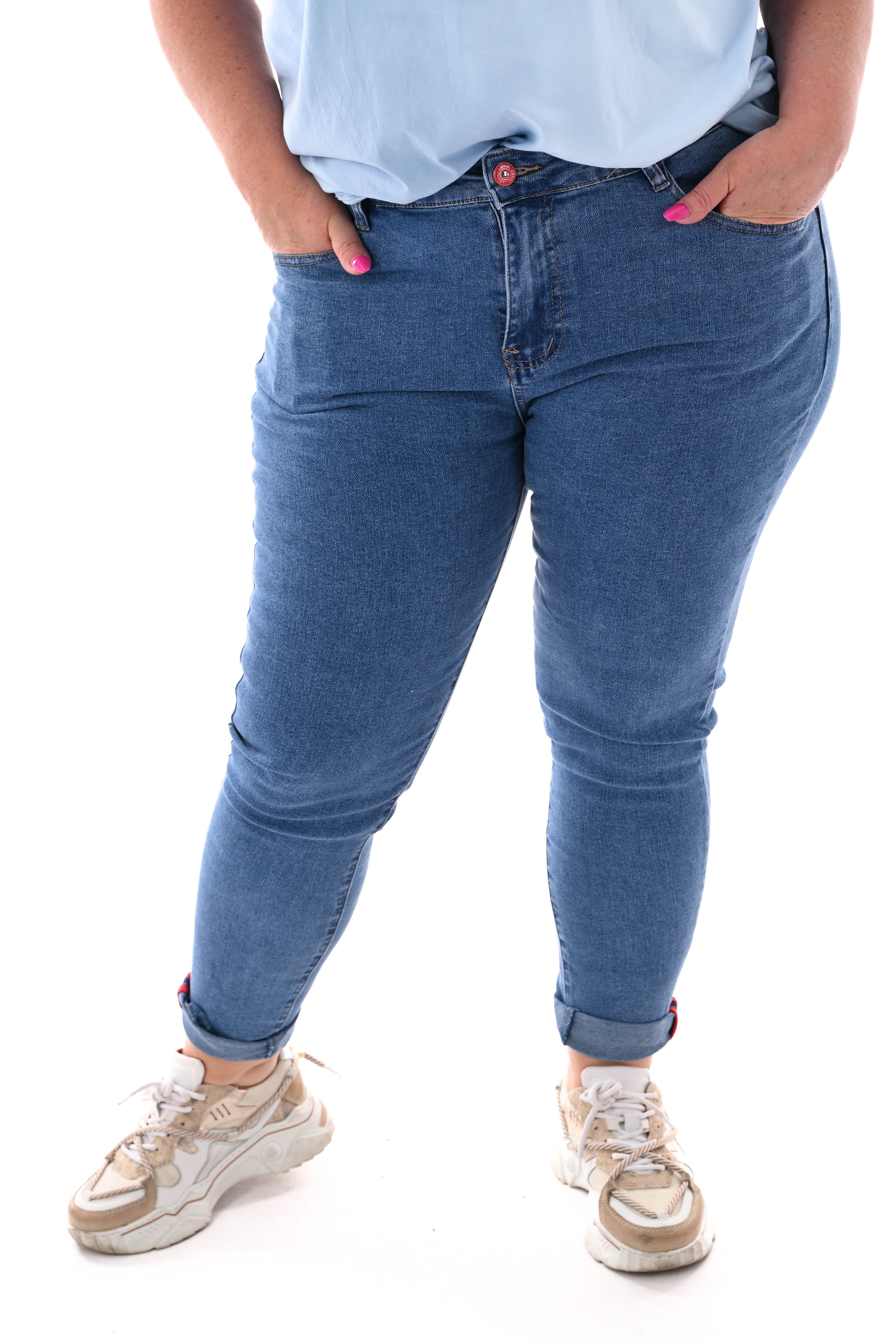 BS jeans magic waist middenblauw