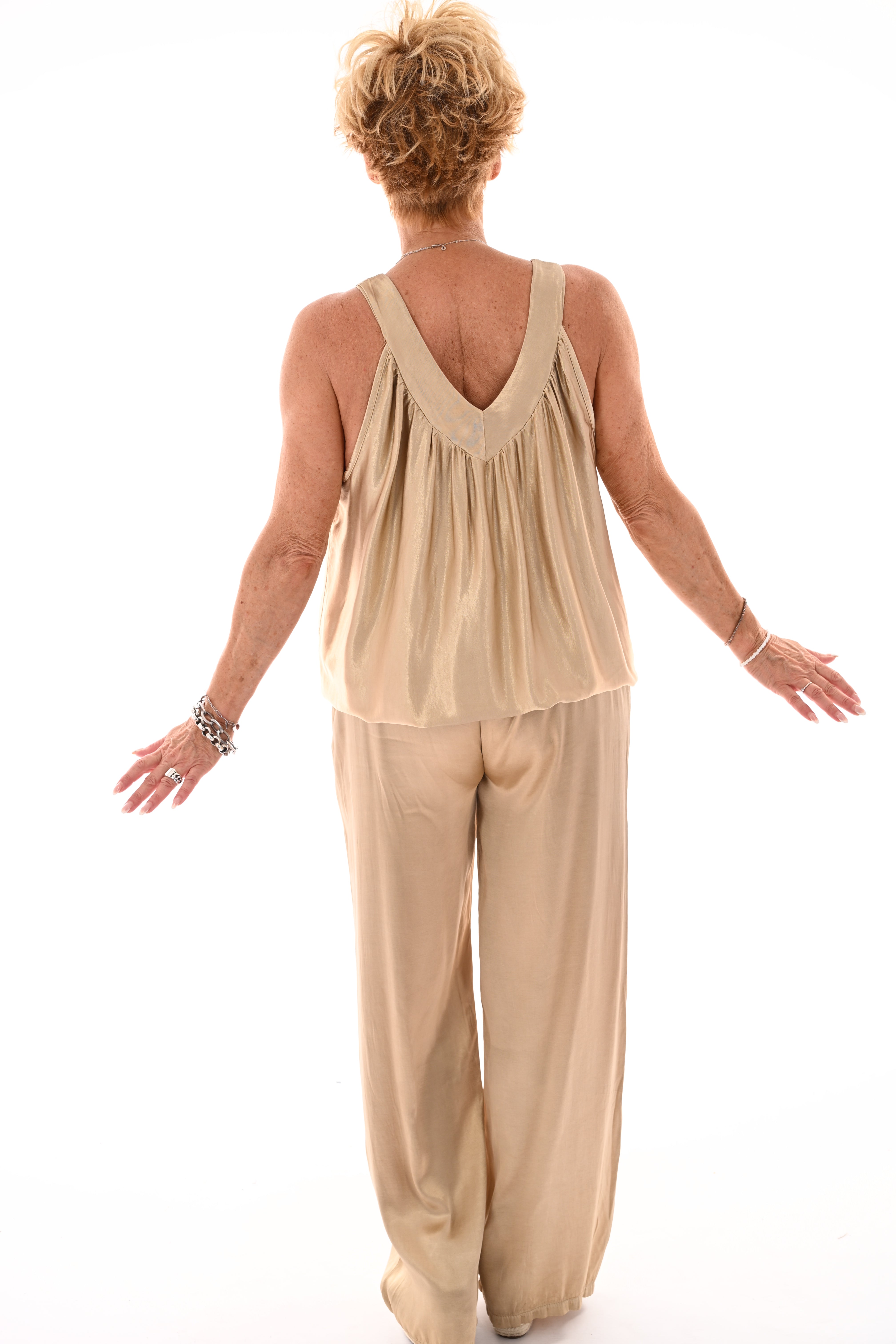 Tweedelig set silky goud