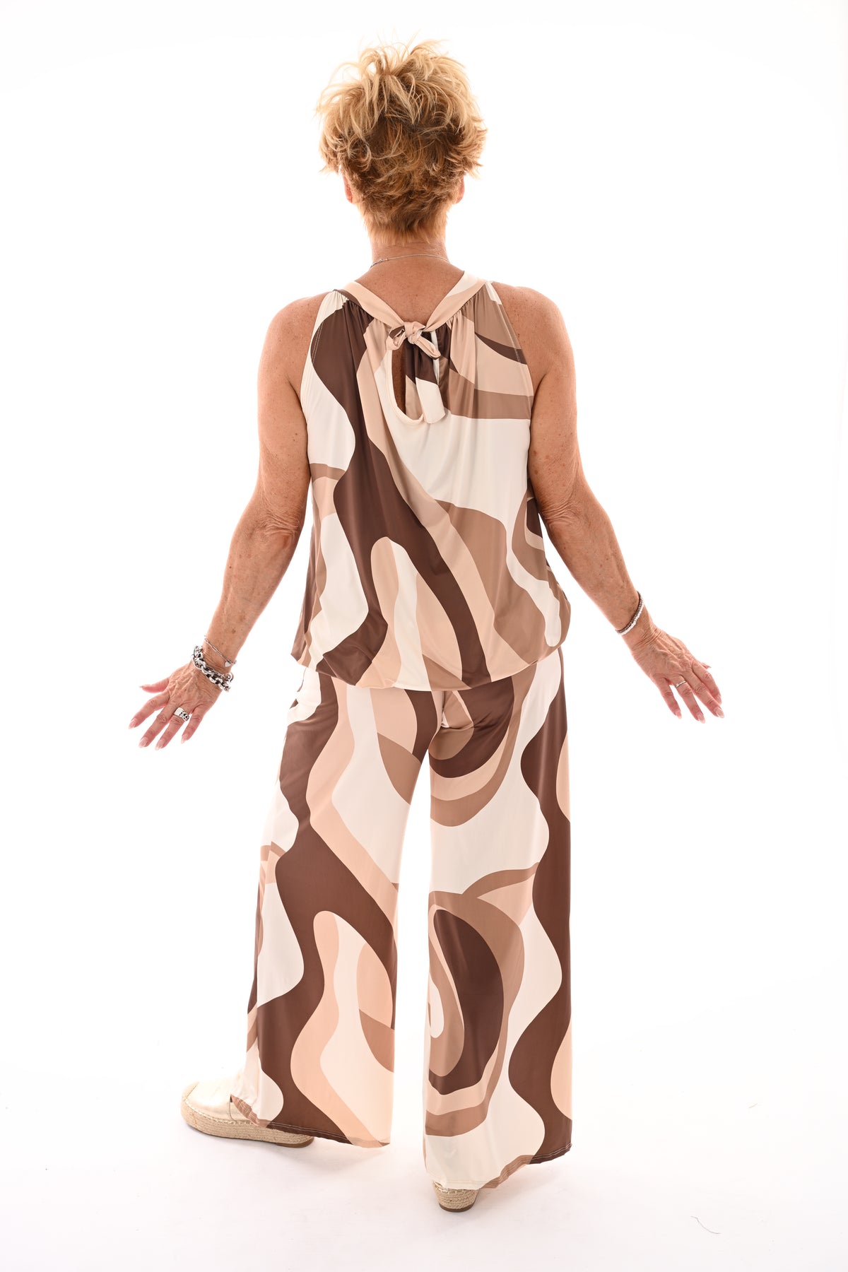 Tweedelig set halter top abstract camel