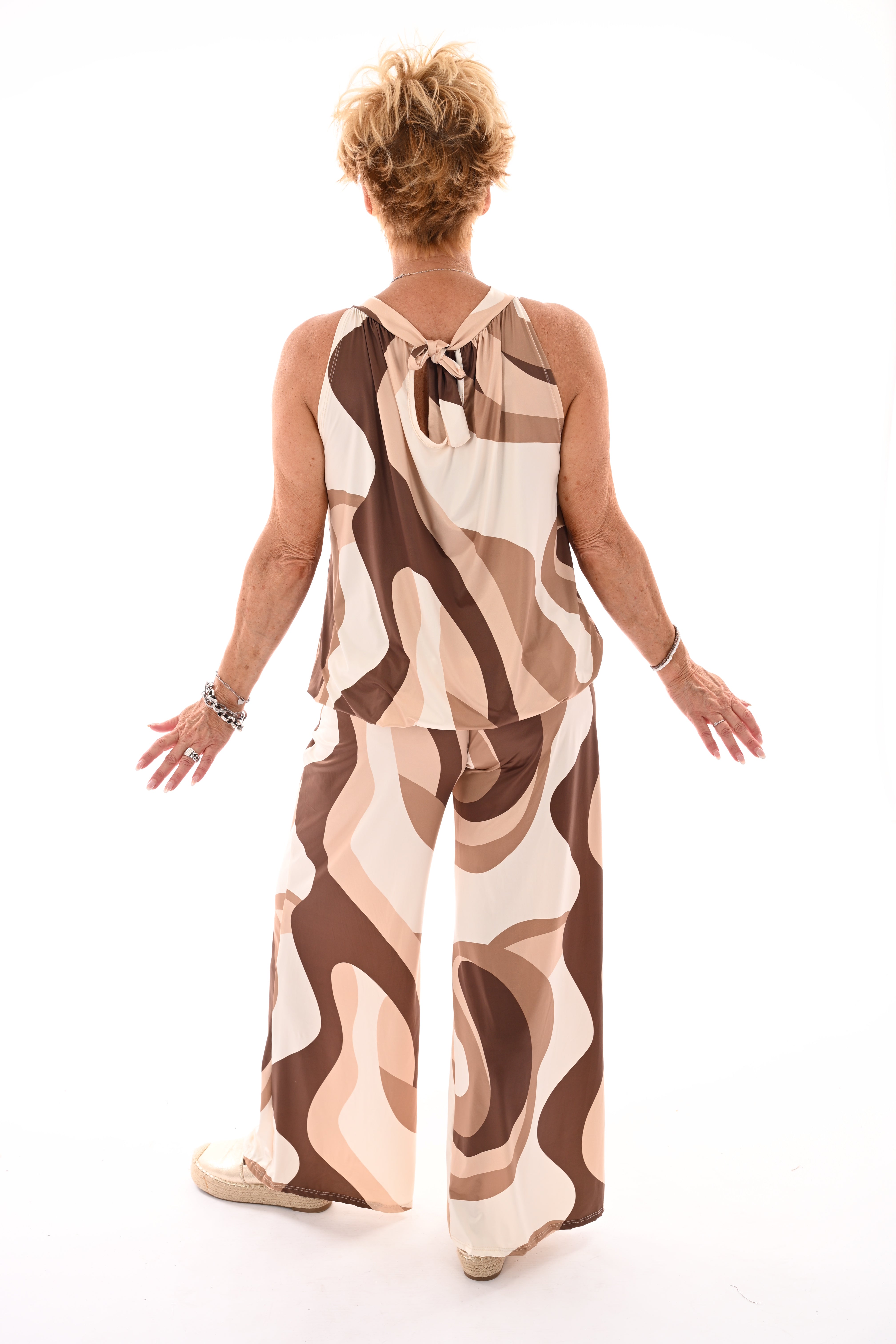 Tweedelig set halter top abstract camel
