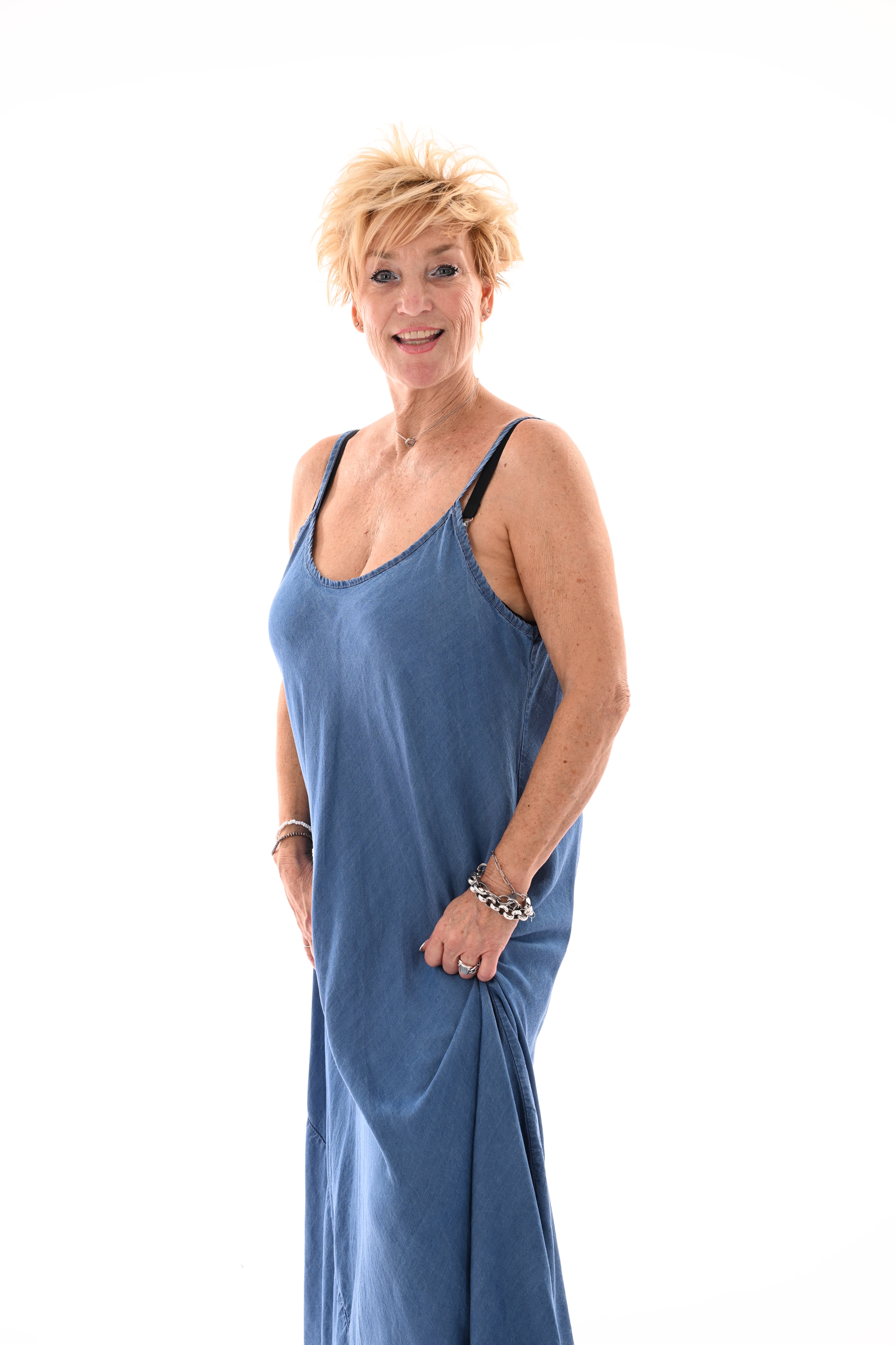 Lange jeans jurk blauw