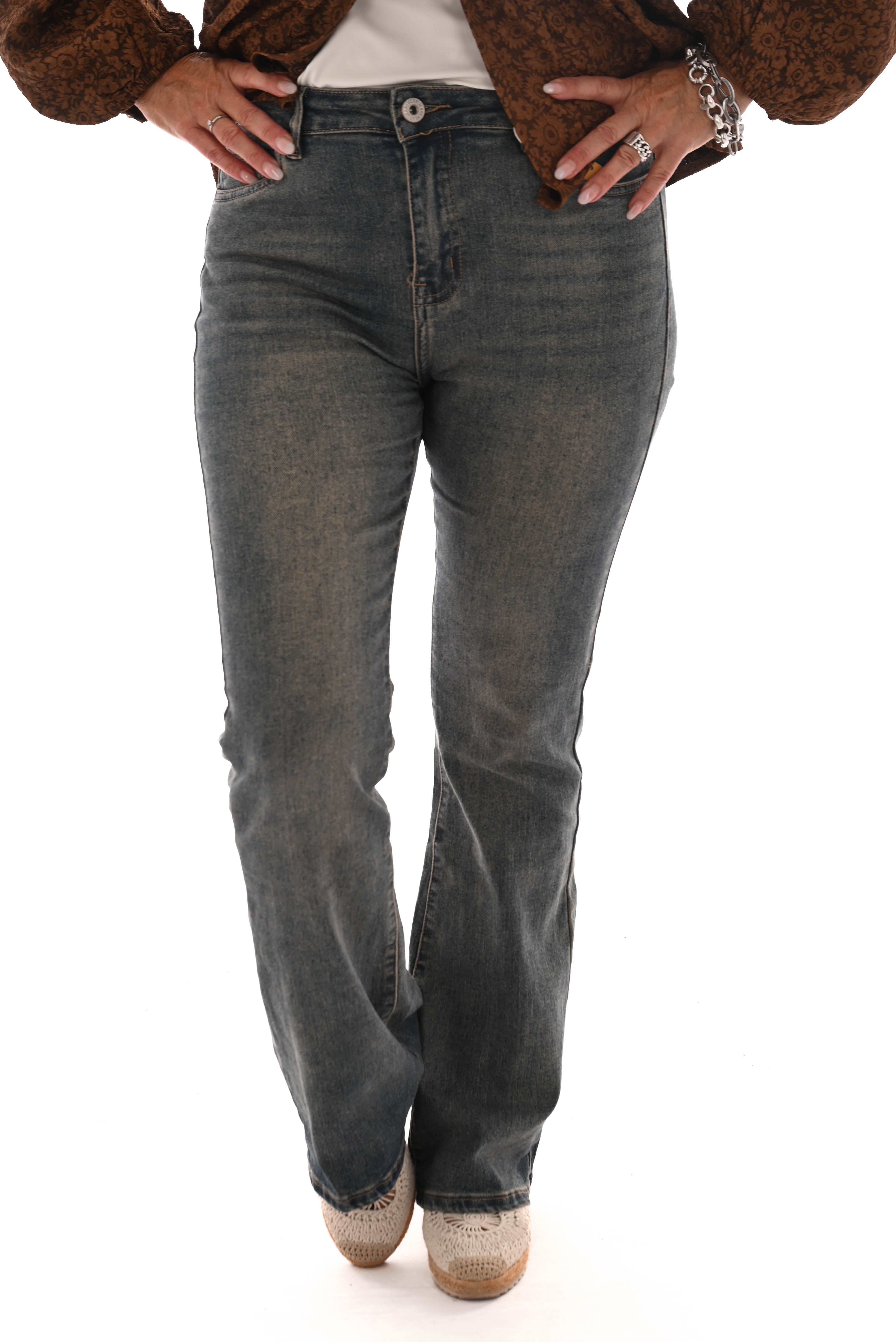 Norfy jeans flair leg stonewash