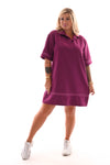 Korte jurk kraag cyclaam