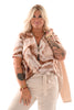 Top travel met rits swirl beige