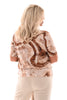 Top travel met rits swirl beige