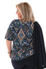 Top travel met rits paisley blauw