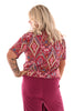 Top travel met rits paisley roze/rood