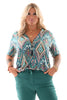 Top travel met rits paisley turquoise