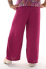 Wijde broek smock band uni magenta