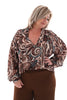 Blouse multi print paisley bruin