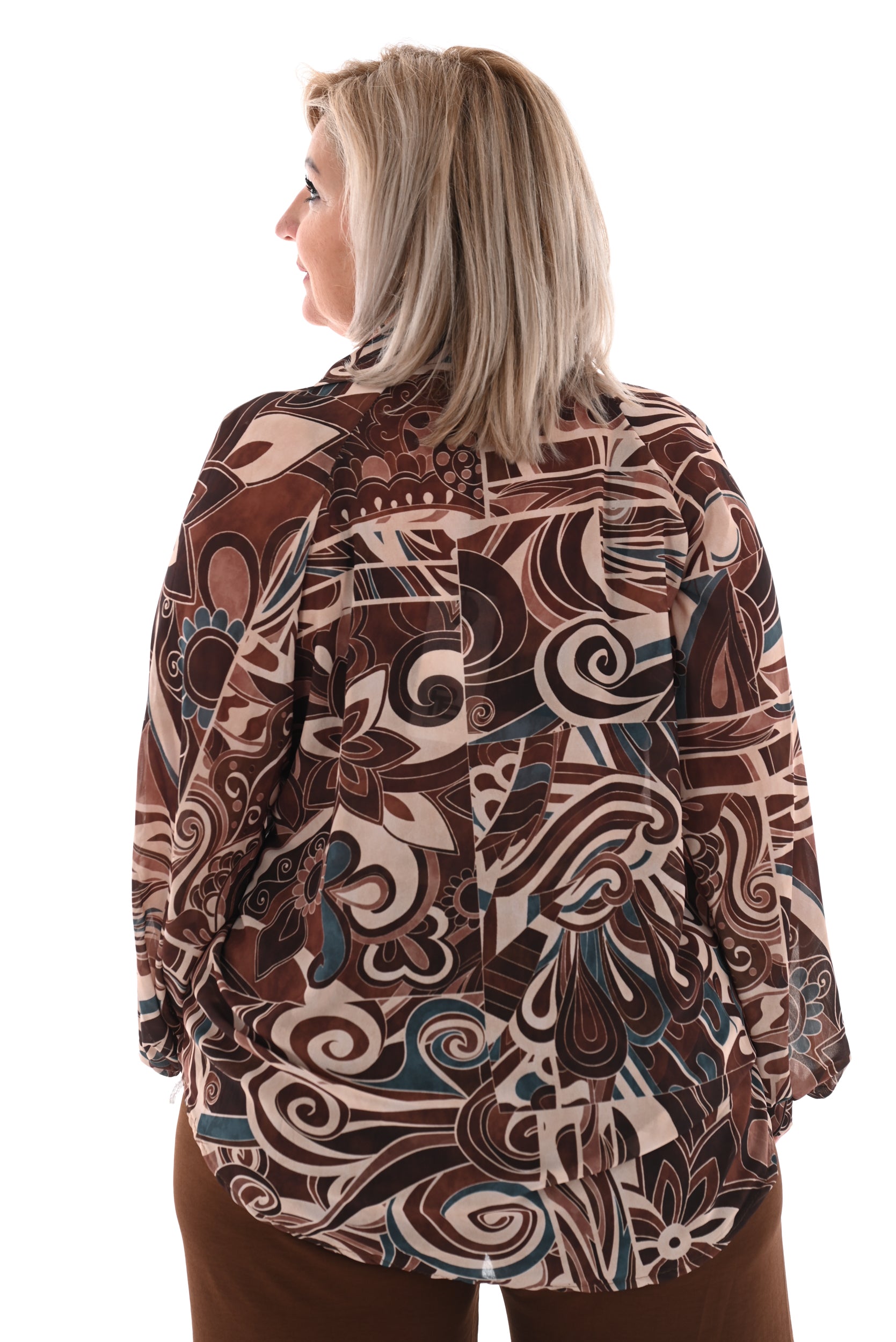 Blouse multi print paisley bruin