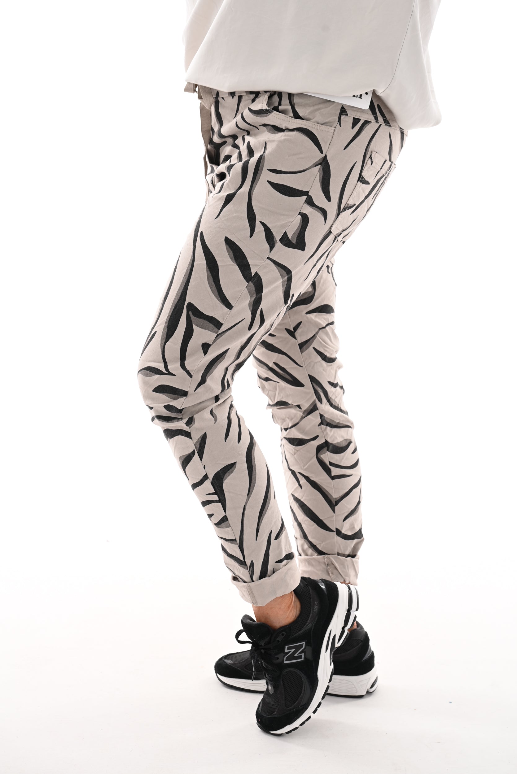 Stretchbroek zebra beige