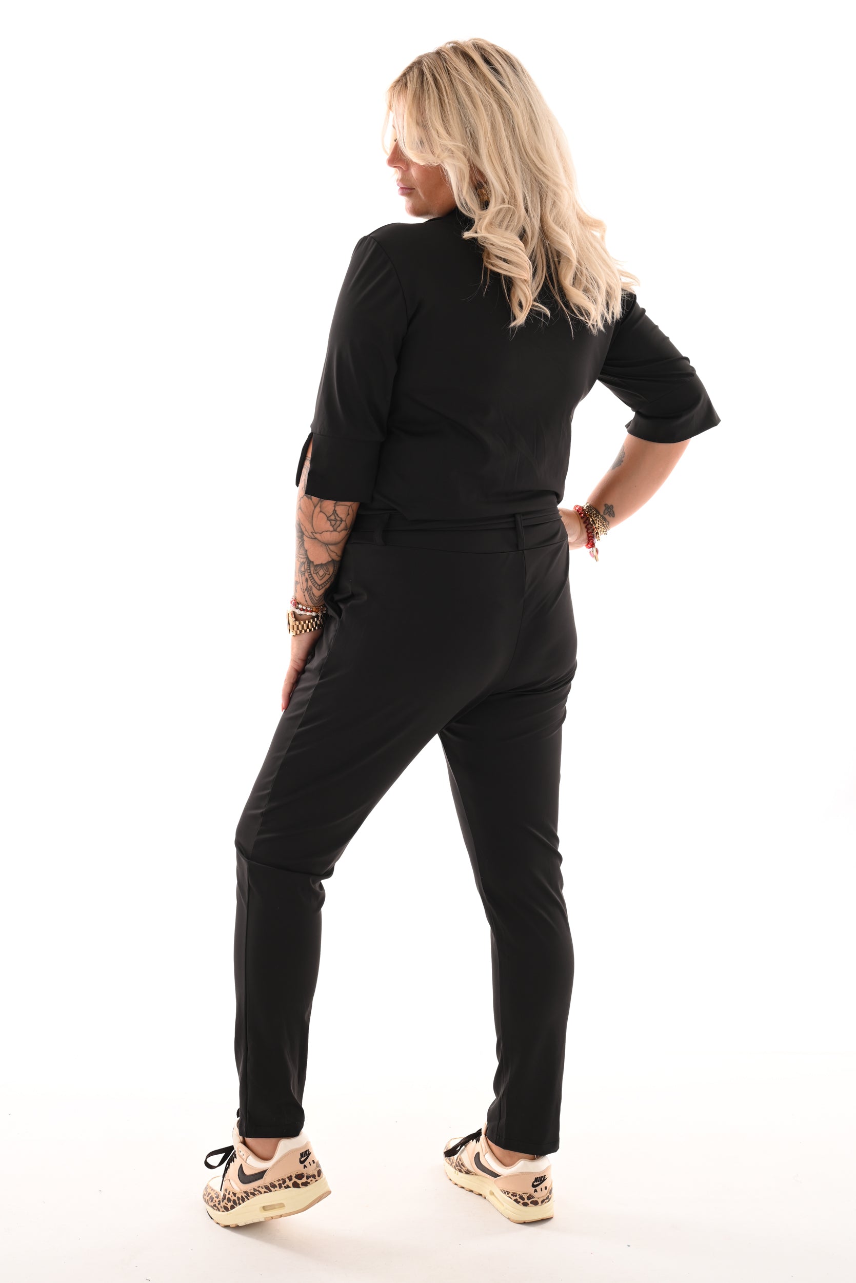 Jumpsuit travel ceintuur zwart