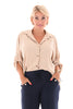 Oversized blouse ophaalmouwen beige