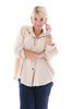 Oversized blouse ophaalmouwen beige