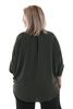 Oversized blouse ophaalmouwen legergroen