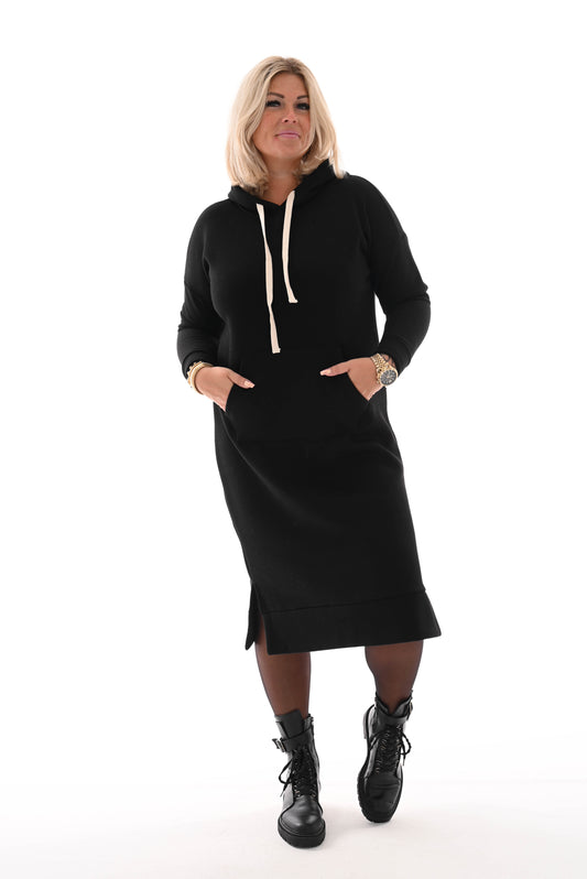 Sweater dress lang zwart