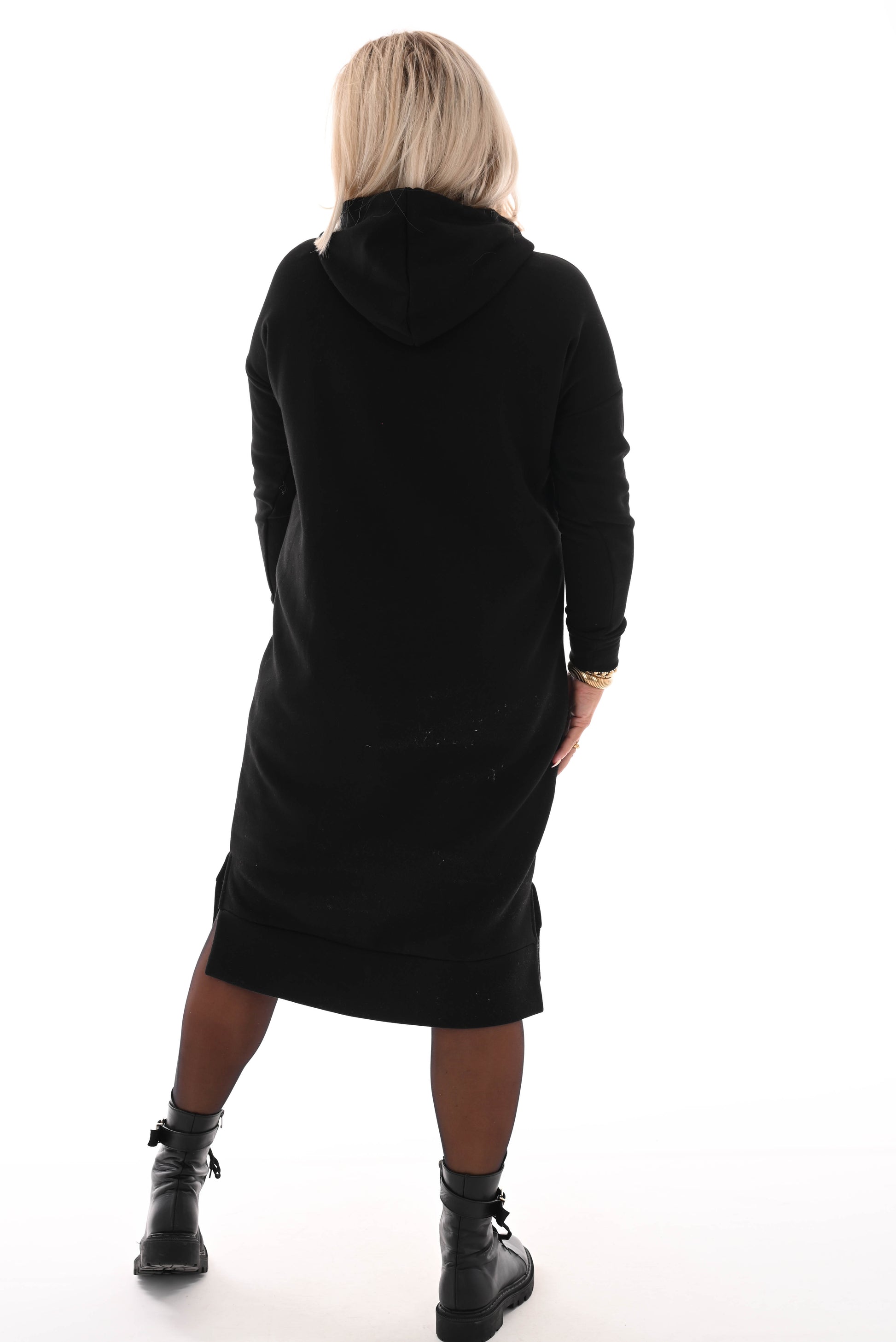 Sweater dress lang zwart