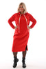 Sweater dress lang rood