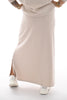 Lange comfy rok strass beige