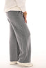 Rib straight legg joggingsbroek met thermo grijs