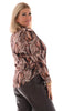 Doorknoop blouse swirl bruin