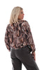 Blouse met strik swirl bruin