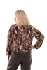 Blouse met strik swirl bruin