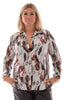 Doorknoop blouse swirl lichtgrijs