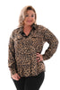 Panter blouse goud met borstzakken goud/zwart