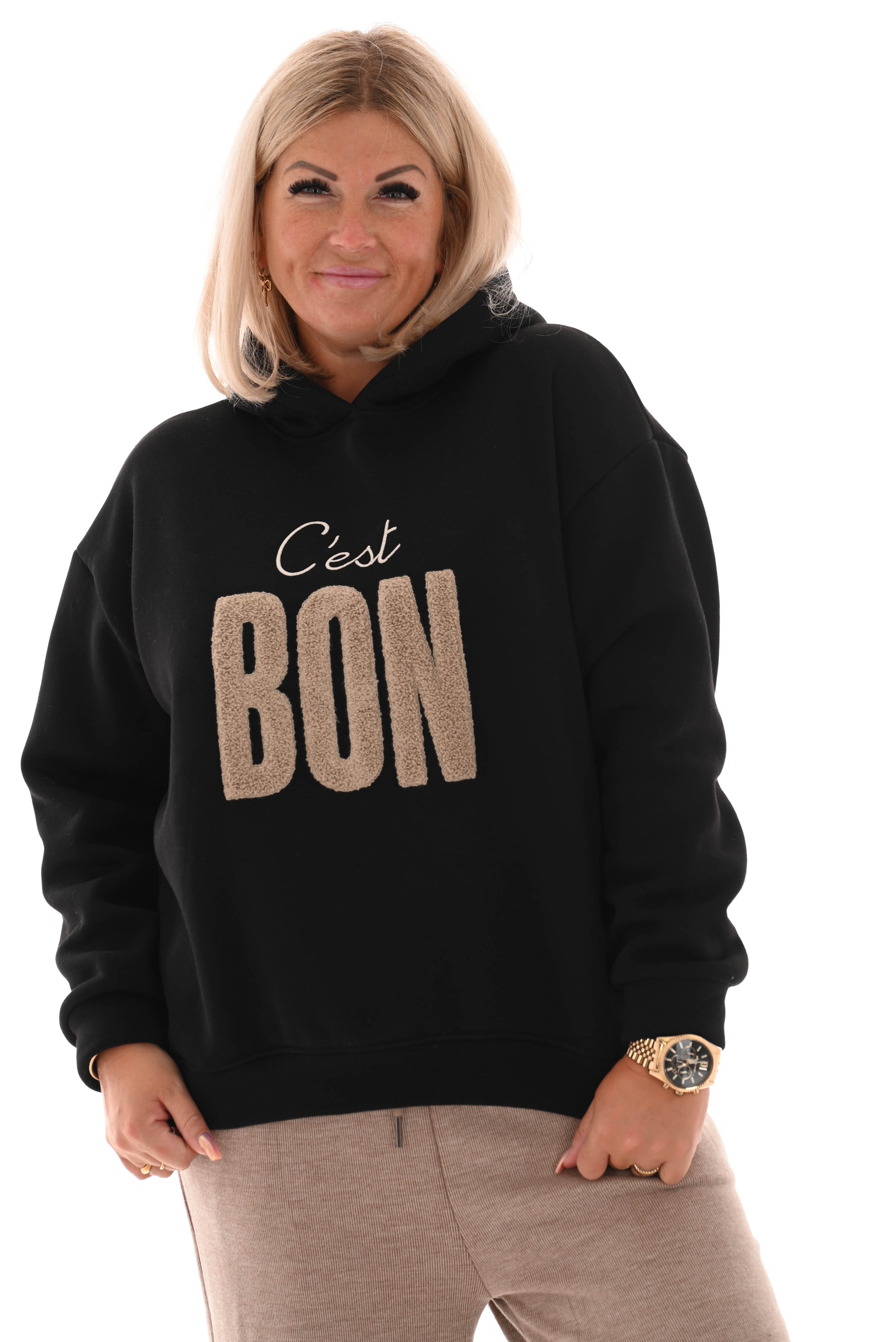 Hoodie c est bon zwart