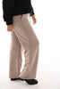 Rib straight legg joggingsbroek met thermo beige