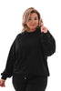 Sweater basic shine uni zwart