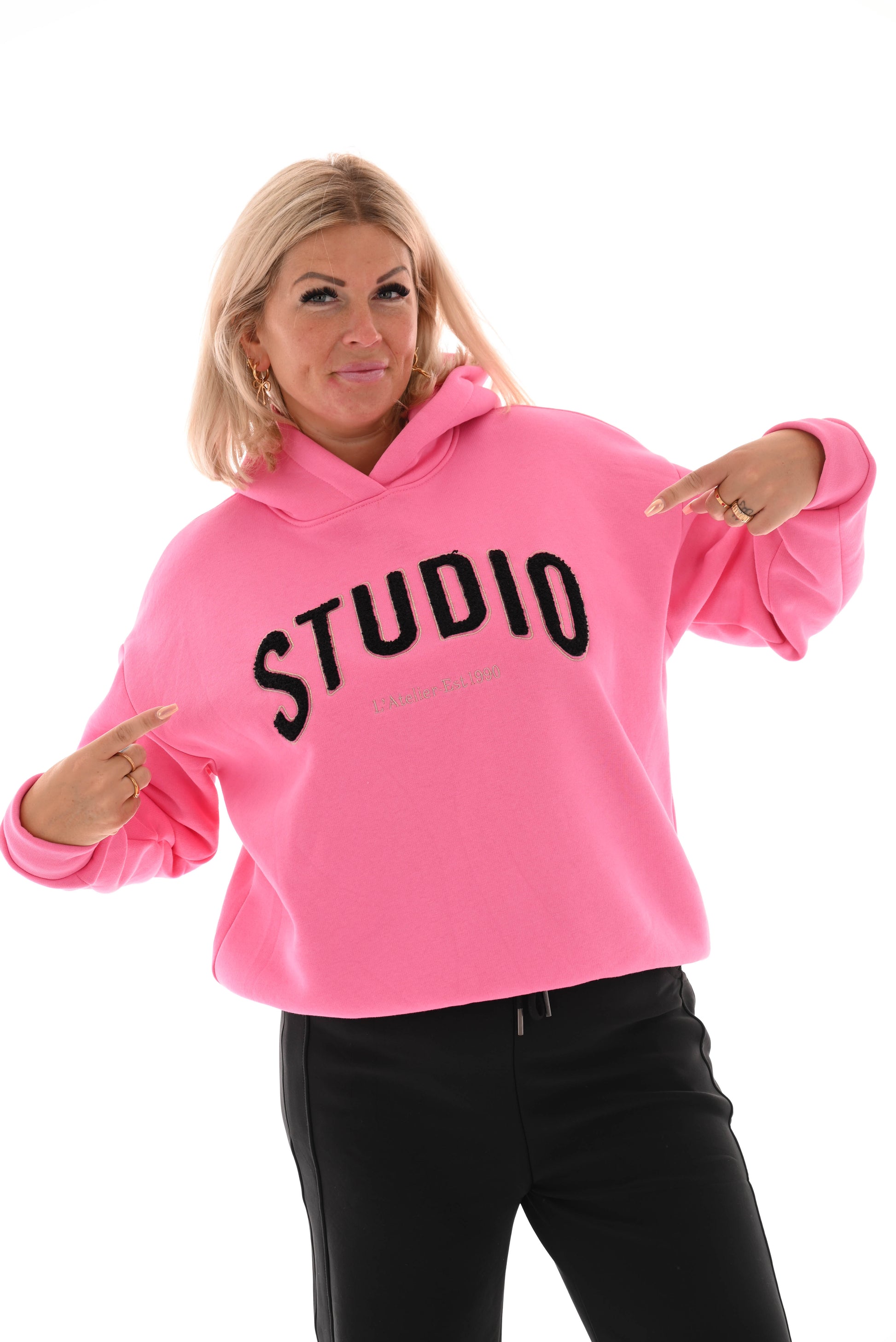 Hoodie studio roze