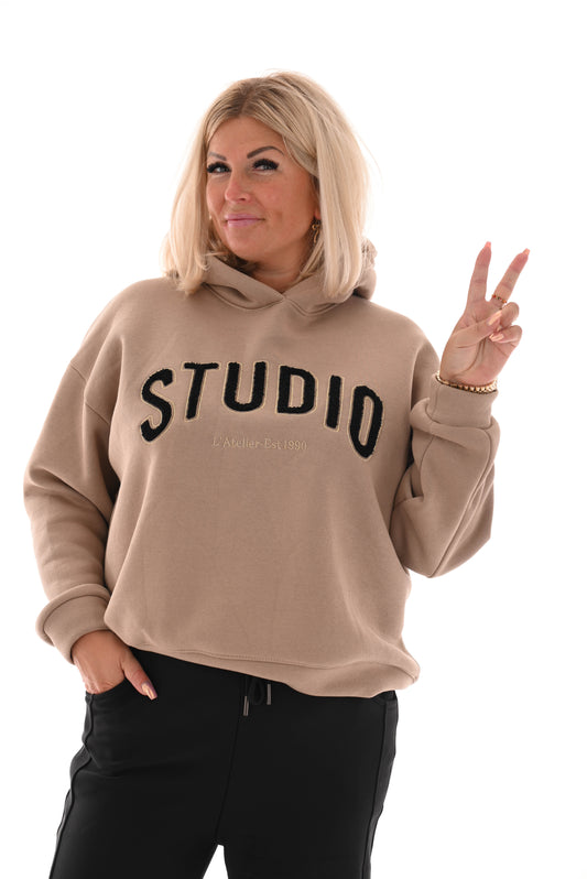 Hoodie studio taupe