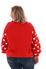 Sweater hartjes mouwen rood