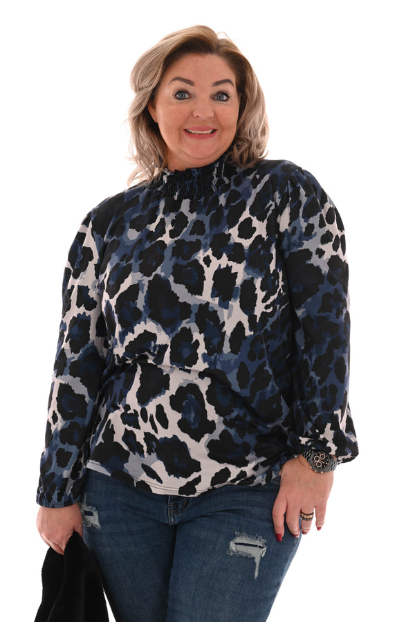 Top turtle neck panter marineblauw