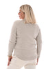 Trui turtle neck met vlecht beige