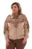 Kort vest pailletten beige